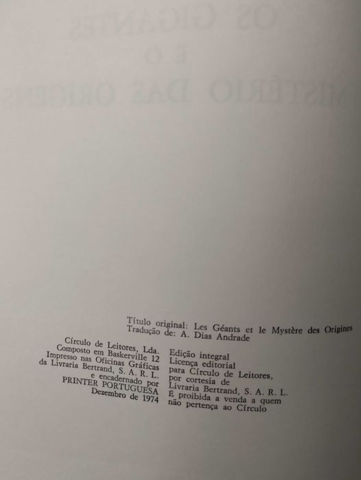 Os Gigantes e os Mistérios das origens