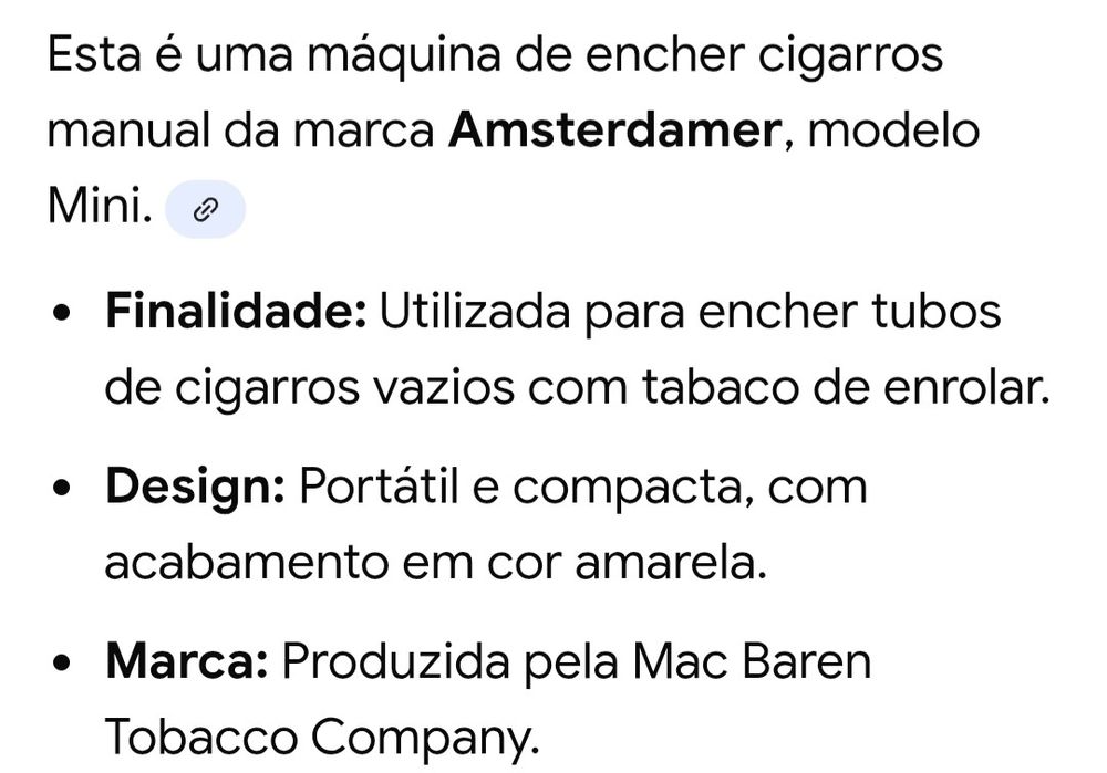 Mini Máquina de Encher Cigarros Amsterdamer