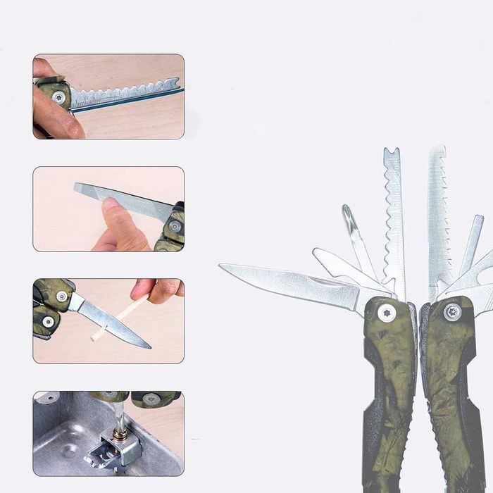 Multitool kombinerki SURVIVAL Camo LIŚĆ 12 in1 MUL5