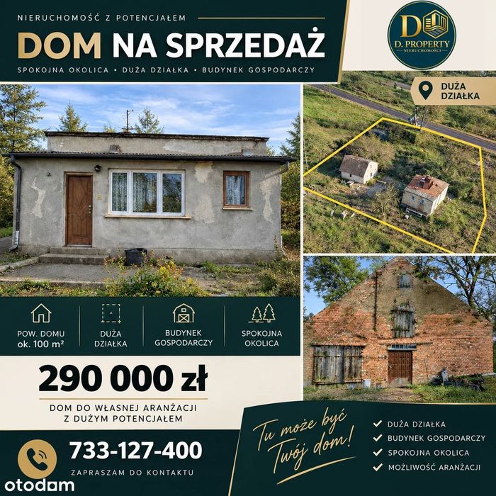 Józefinka, gm. Barcin | Dom do remontu | Działka ok. 3200 m²