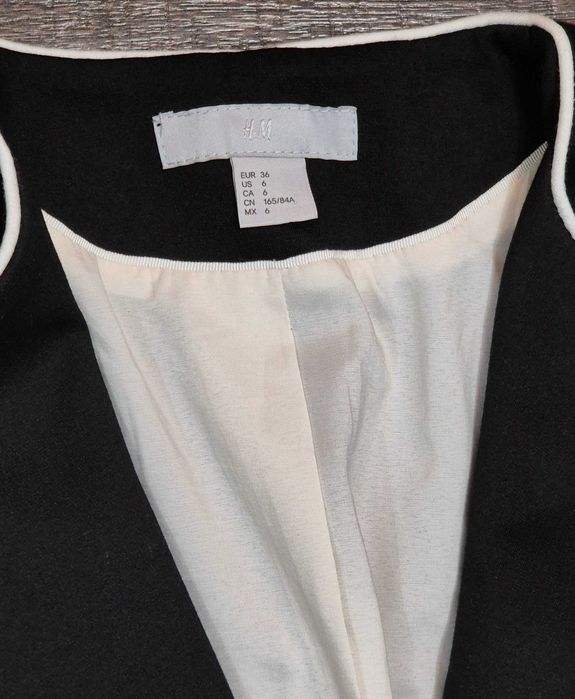 marynarka nr 4 żakiet czarna h&m S lamówki G 04
