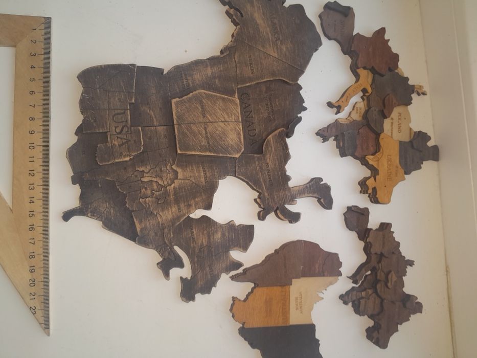 Карта мира из фанеры ,3d -часть-
