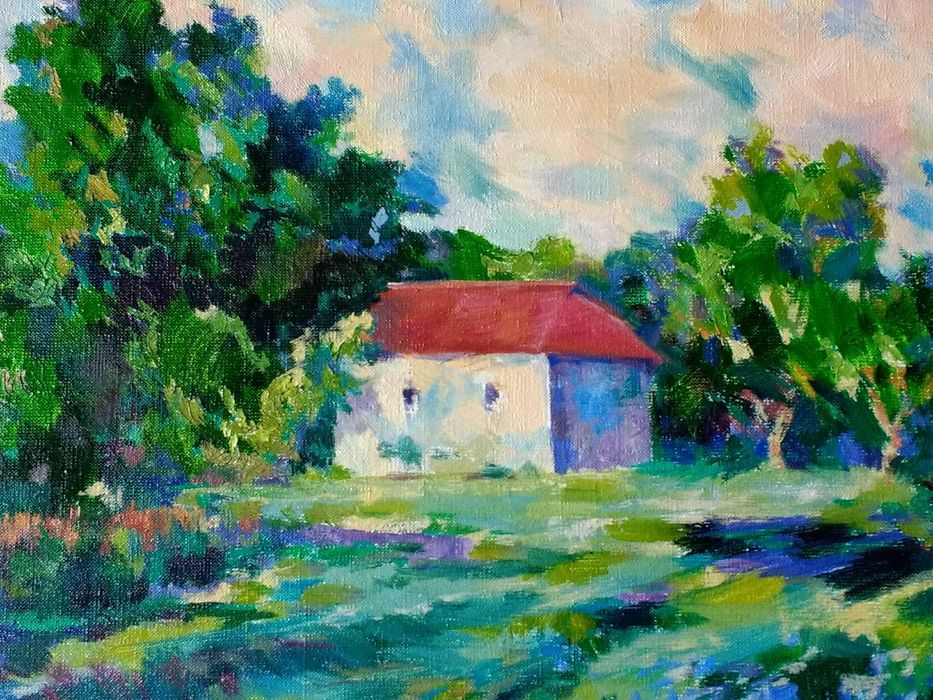 "Поліський хутір",картина олією.Імпресіонізм.