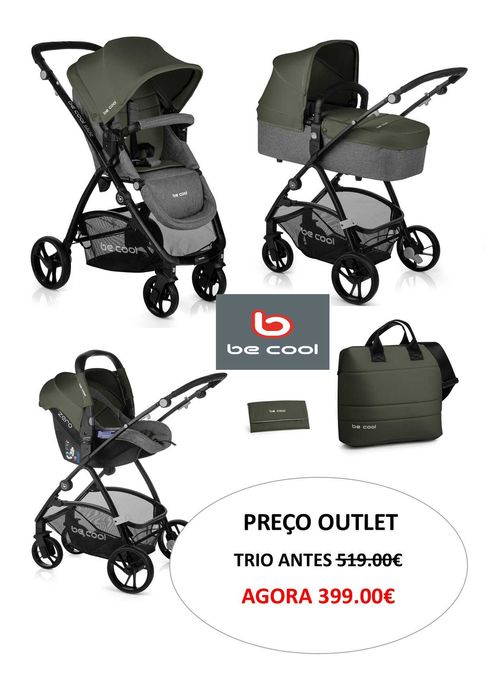 Carrinho Be cool + Babycoque + Alcofa Slide NOVO