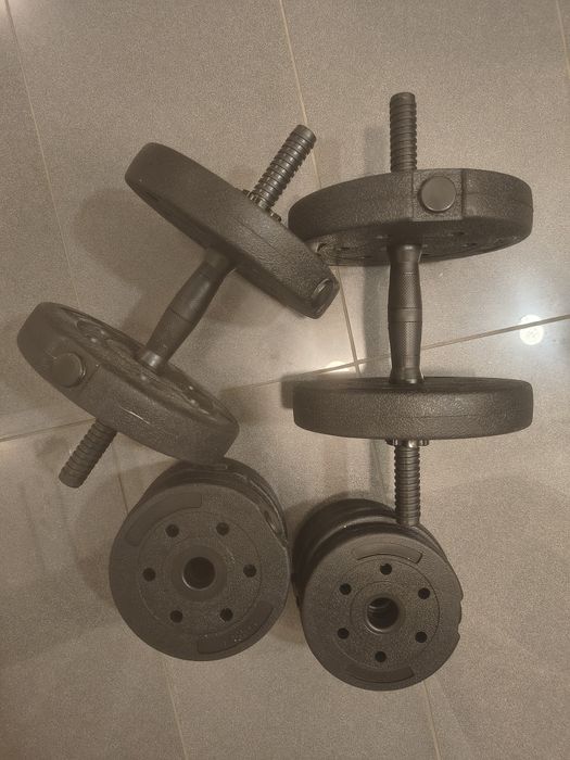 Zestaw hantli 2x10kg 20kg bitumiczne regulowane Sztangielki Ciężarki