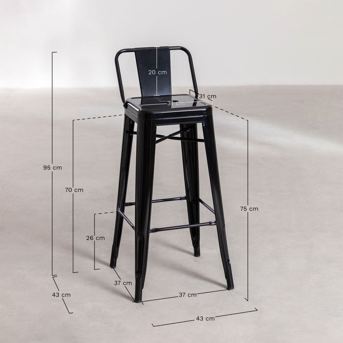 Pack 3 bancos altos com encosto