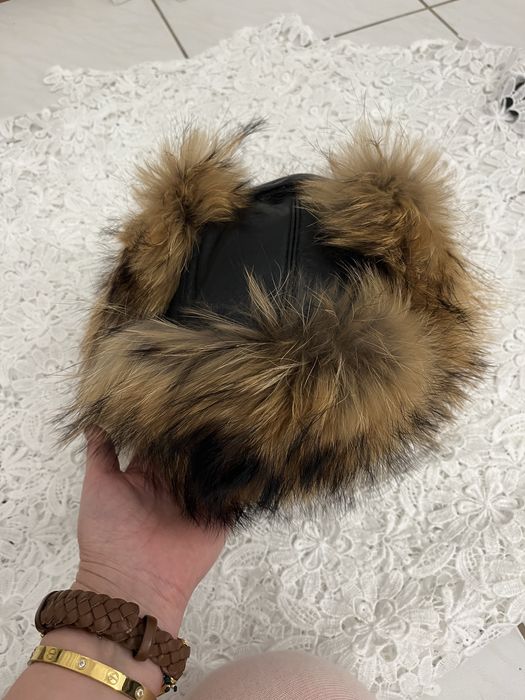 Czapka uszadka futro z lisa