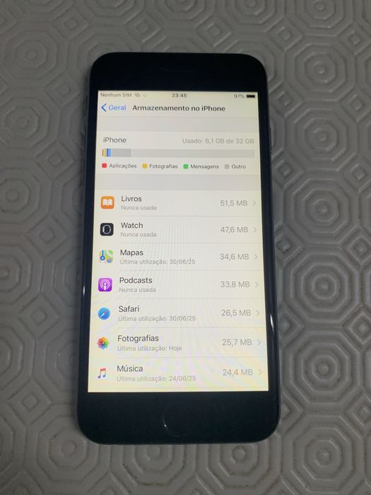 Iphone 6 32G cinza (100%}