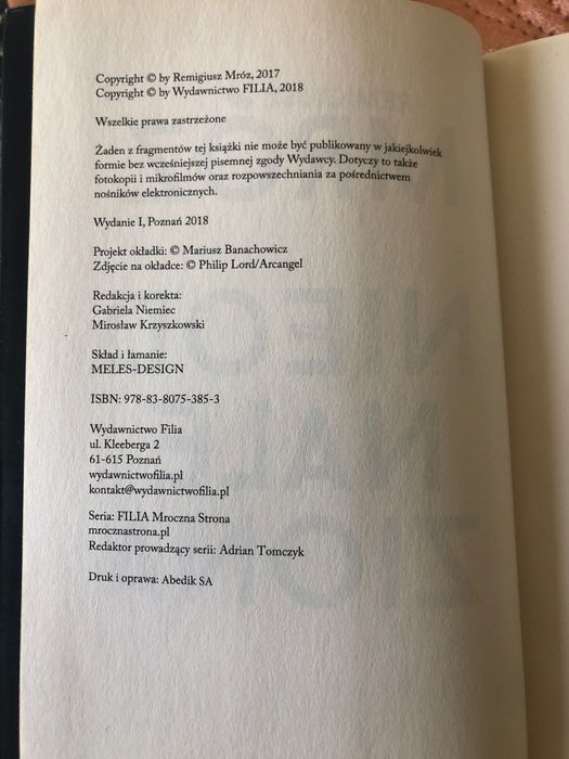 Książka Remigiusza Mroza” Nieodnaleziona”