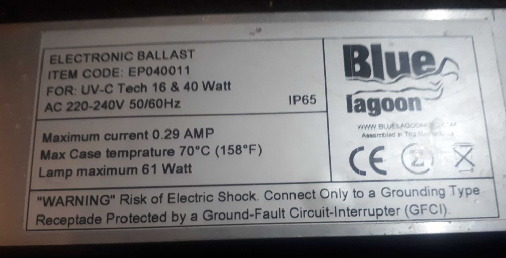 Lampa bakteriobójcza do basenu Blue Lagoon UV-C 40W