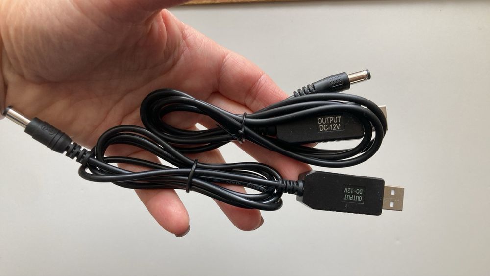 Кабель для роутера від павербанка DC USB 5v 9v 12v інтернет без світла