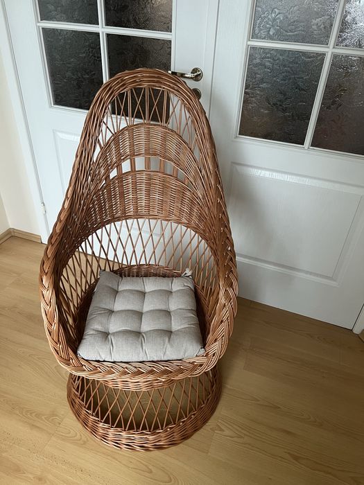 Fotel wiklinowy naturalny nowy Polski