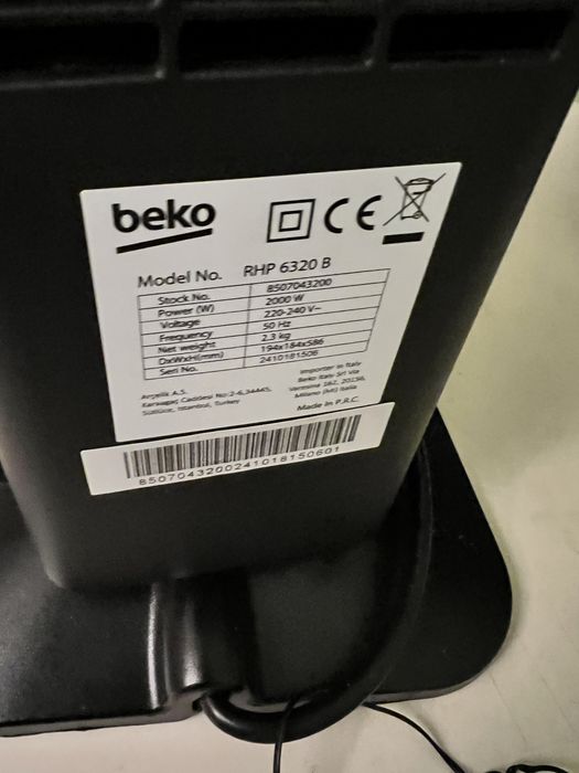 BEKO Grzejnik wieżowy RHP6320B, moc 2000W,