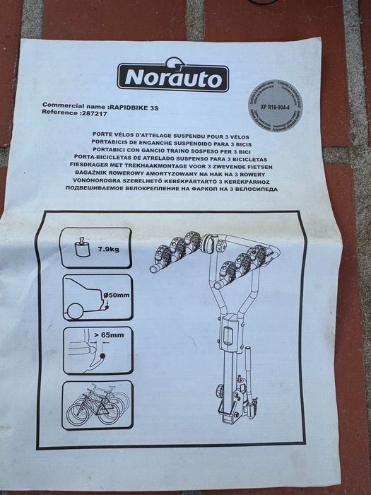 Suporte bicicletas bola de reboque
