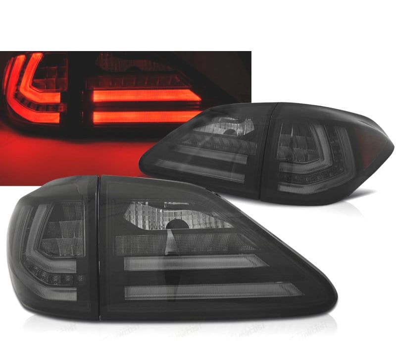 FAROLINS TRASEIRO LEXUS RX III 350 09-12 LED DINÂMICOS PRETOS