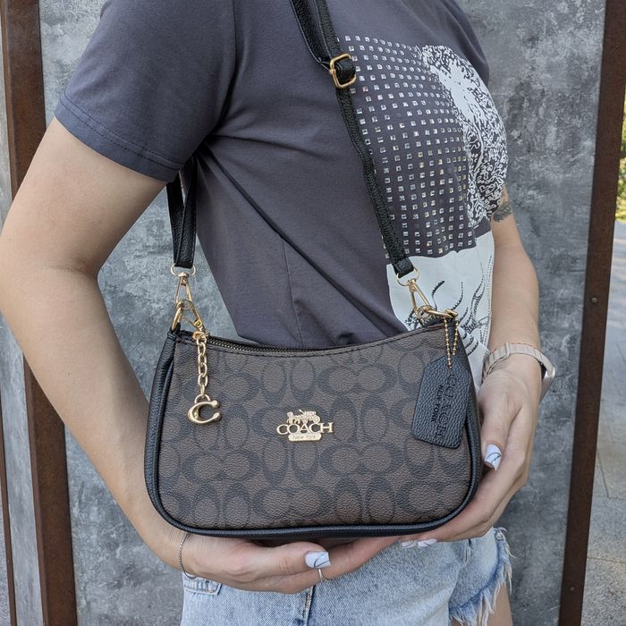 Хіт! Брендова жіноча сумочка Coach Teri Shoulder Bag через плече /  коуч / трендова сумка