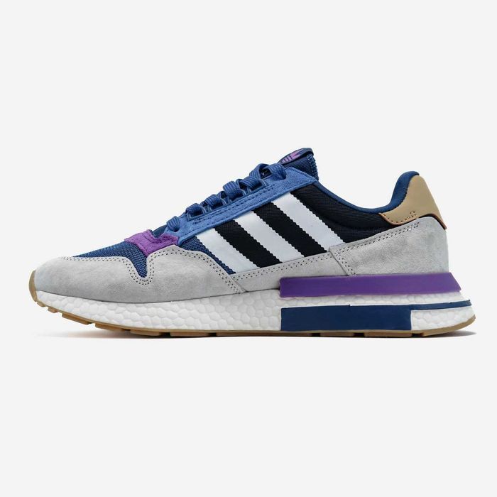 Мужские кроссовки Adidas ZX 500 'Blue, Purple, Grey' Размеры 41-45