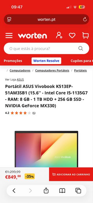 Portátil ASUS VivoBook - intel core i5 + NVIDIA dedicada