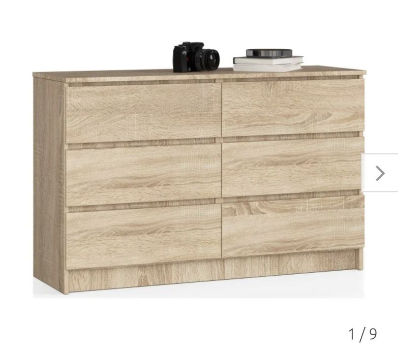 Komoda z szufladami 139 cm dąb sonoma