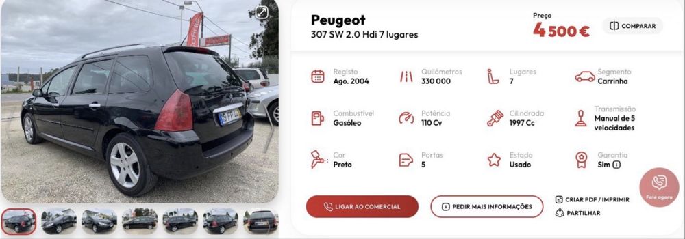 Peugeot 307 SW 2.0 Hdi 7 lugares