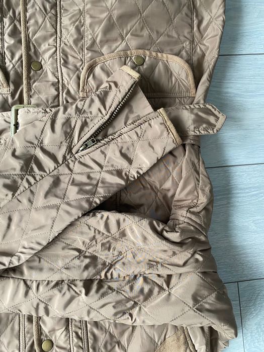 Kurtka pikowana brązowa styl angielski