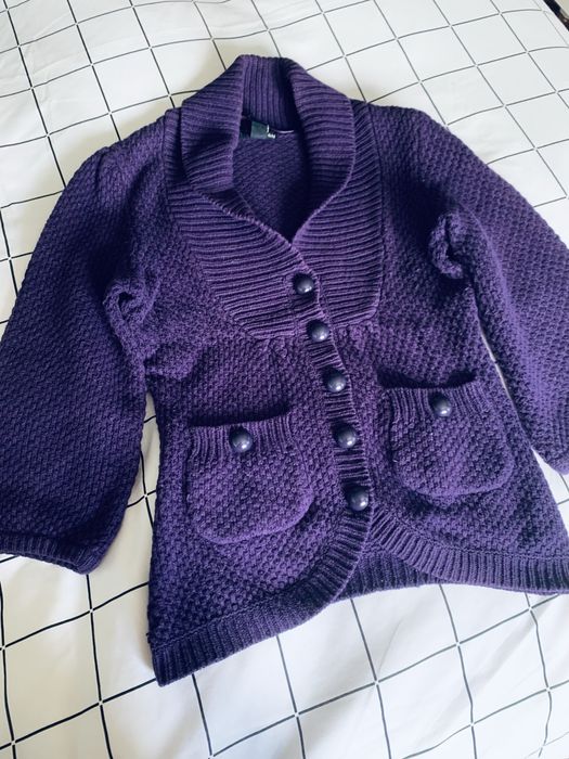 Casaco de malha roxo H&M