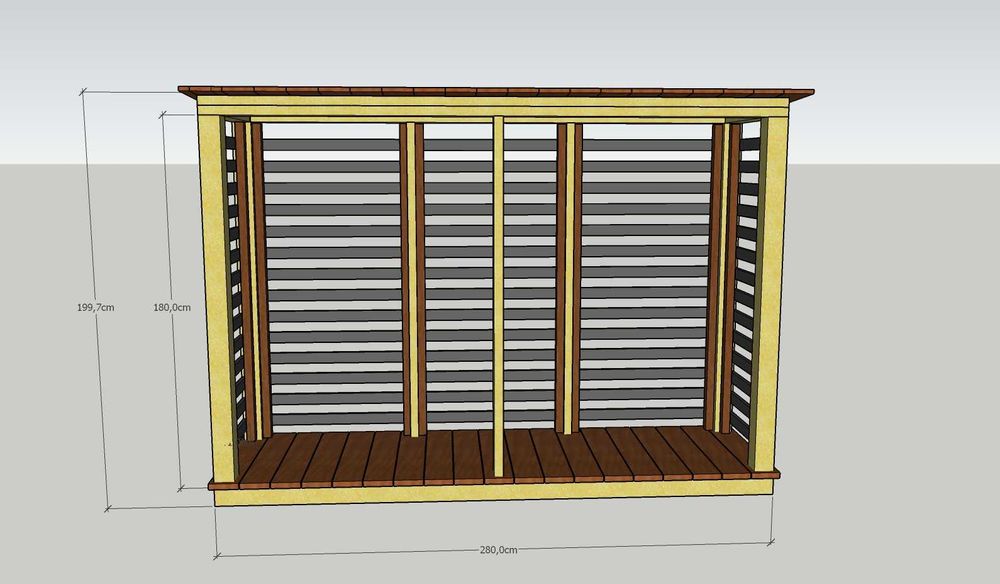 Drewutnia  Wiata na drewno opałowe  Antracyt  zadaszenie gospodarcze