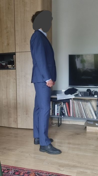 Garnitur komplet Lancerto Wełna Spodnie i marynarka klasyczny krój