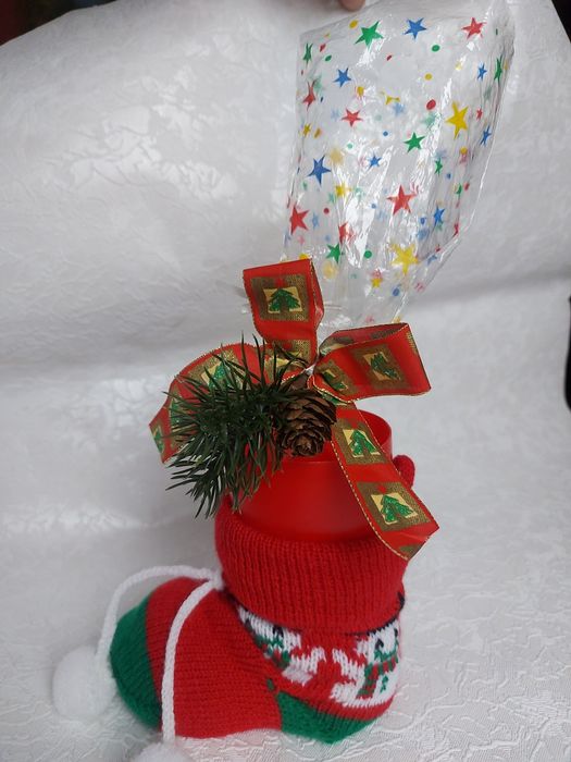 Різдвяний чобіток/ упаковка для подарунків/ новорічний декор