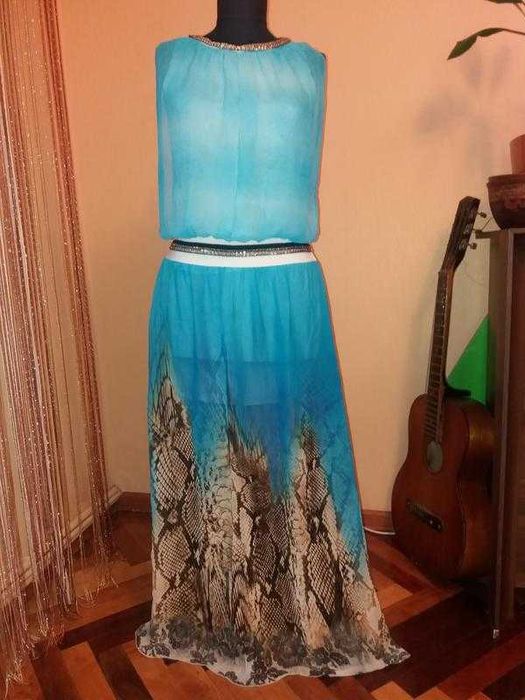 Нарядное платье в пол от medini! состояние нового! р. l