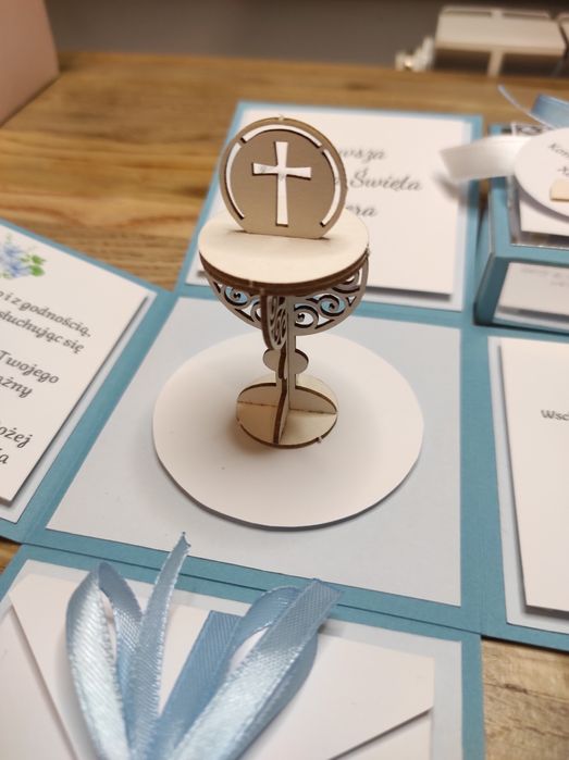 Pamiątka Pierwszej Komunii, exploding box, pudełko na komunię