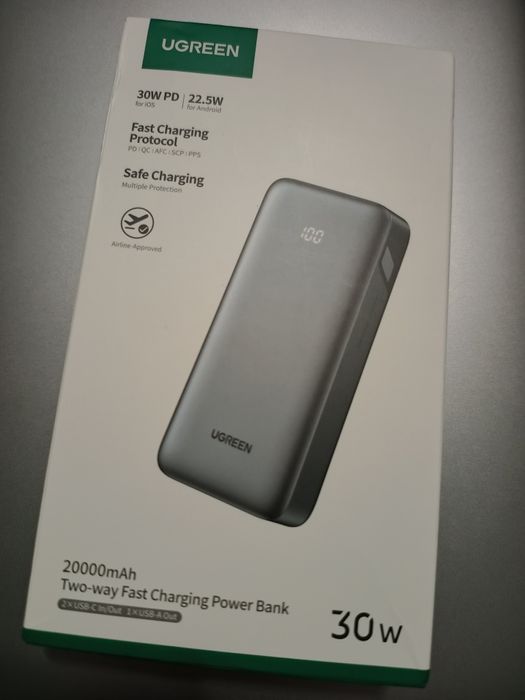 Повербанк UGREEN 30W 20000mAh PB532 з екраном Power Bank PD SFC 2.0