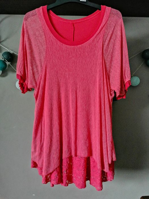 Bluzka dwuwarstwowa z koronką r. L