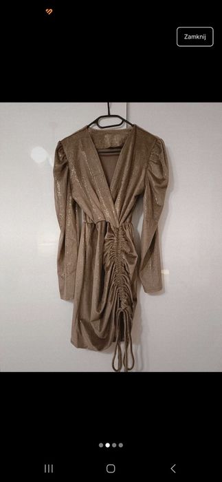 Sukienka wiązana welurowa