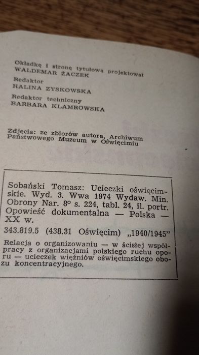 Ucieczki oświęcimskie. Tomasz Sobański