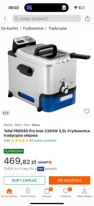 Frytkownica tefal oleoclean
