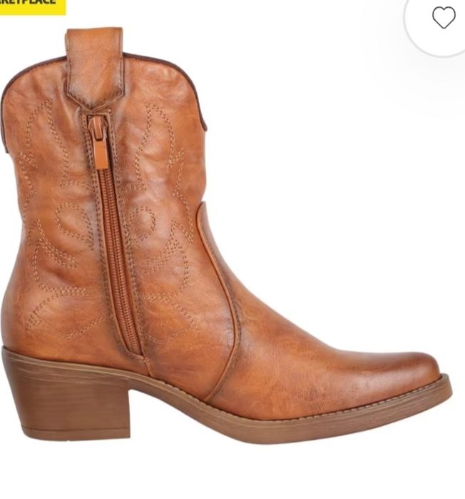 Dream Pairs Kowbojki Damskie buty western Chunkyrayan 301-A31P – camel EU40