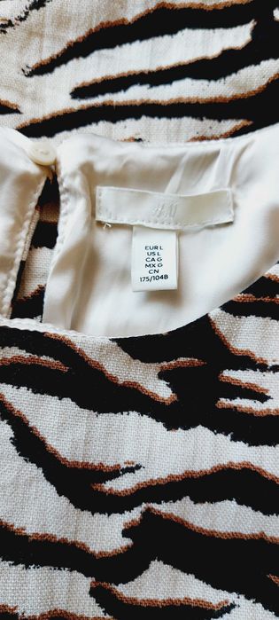 Sukienka H&M Wiskoza L 40 mini tygrys letnia tunika 42