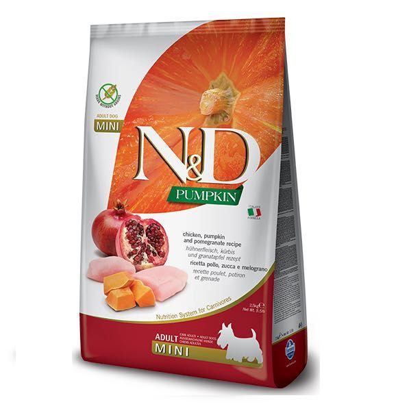 Farmina N&D Pumpkin Adult Mini курка, гарбуз, гранат 800 г / 2,5 кг / 7 кг