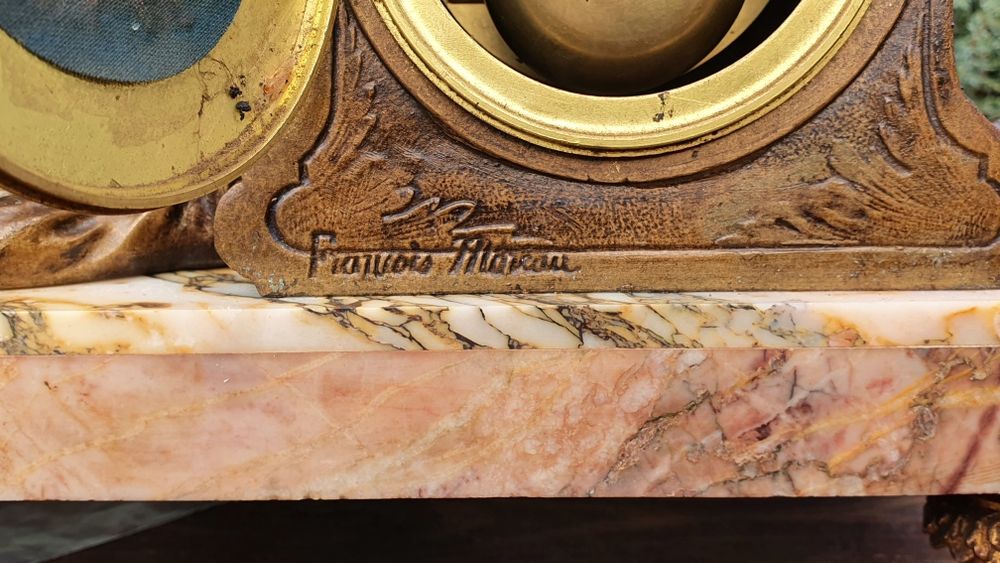 Zegar kominkowy antyk XIXwiek sygnowany August Moreau prezent