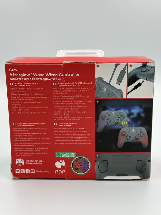 [NOWY] Pad PDP Afterglow Wave Wired Controller RGB Grey Nintendo Switch 2