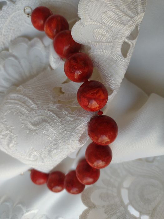 bransoletka 21cm koral kulki 16mm