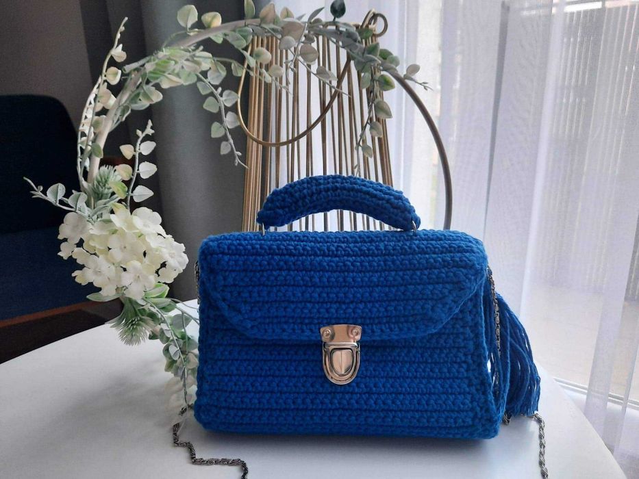 Torebka handmade ze sznurka bawełnianego