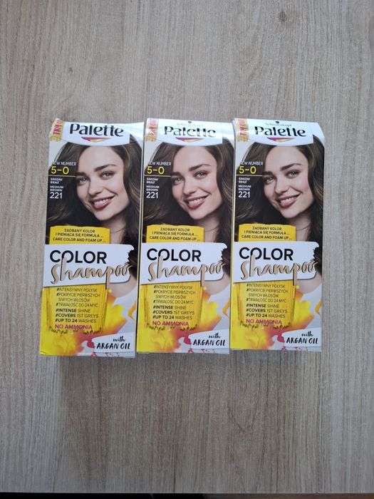 Szampon koloryzujący palette średni brąz 221 nowy cena za 1szt