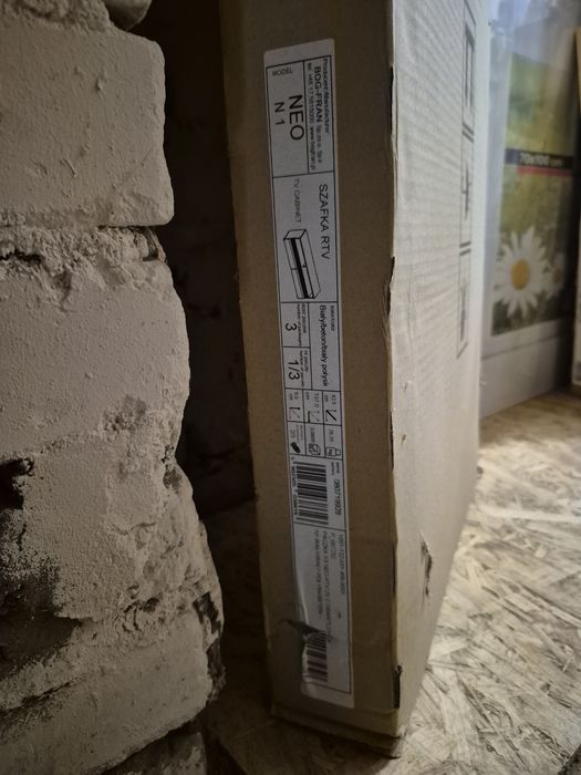 Szafka RTV / biały połysk + podświetlenie LED