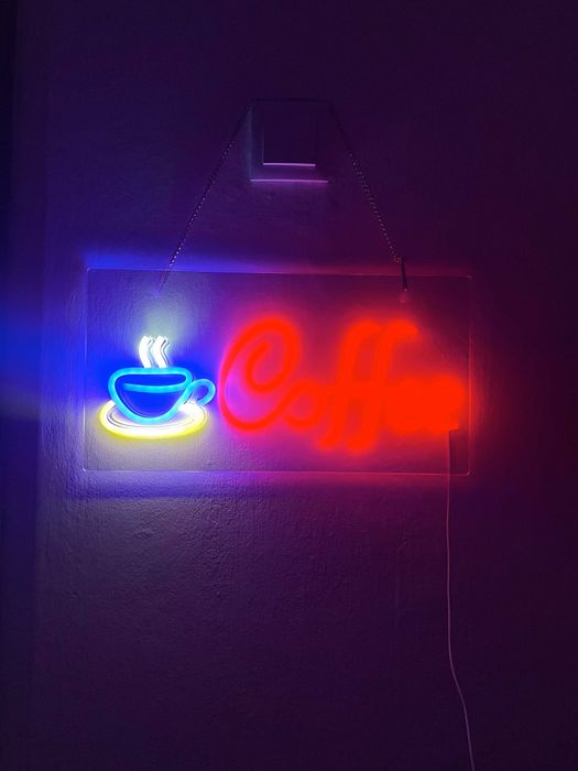 Letereiro luz para bar néon Coffee