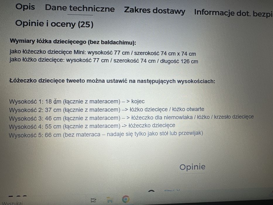 Łóżeczko Tweeto 7w1, biale, z materacem