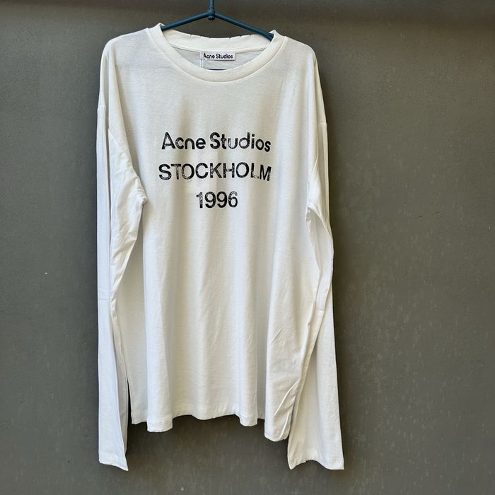 Лонгслів Acne Studios / Лонгслив Акне Студіо / Чорний лонг Акне / біла кофта