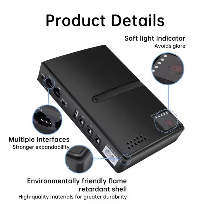 Бесперебійник UPS для інтернету 12000mA