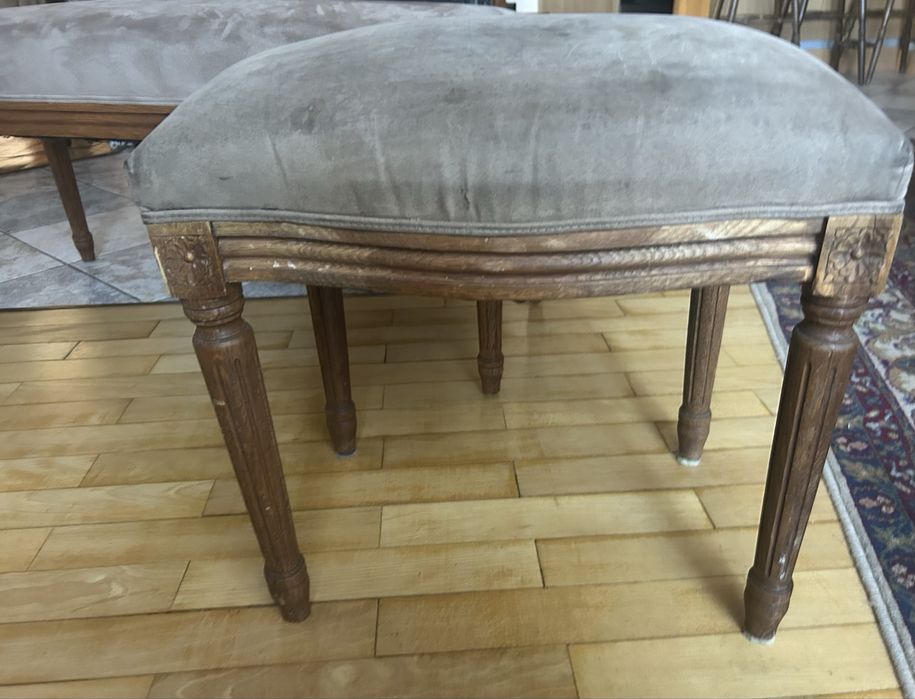 Ława do fortepianu pianina i puf francuski Ludwik XVI styl rustykalny